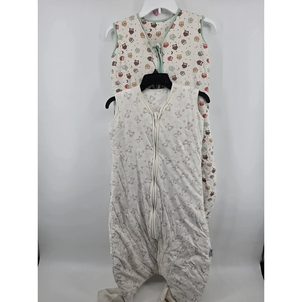 Set of 2 SlumberSafe Cotton Sleeping Bag with Feet Owl Bear Print 3-4 Years